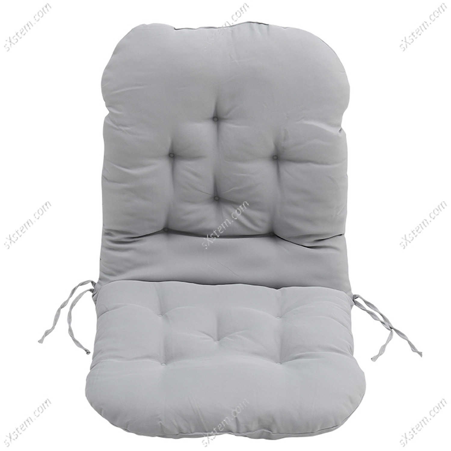 All Weather Chair Cushion Recliner Mat Deckchair Thick Pad Rainproof - Light Grey