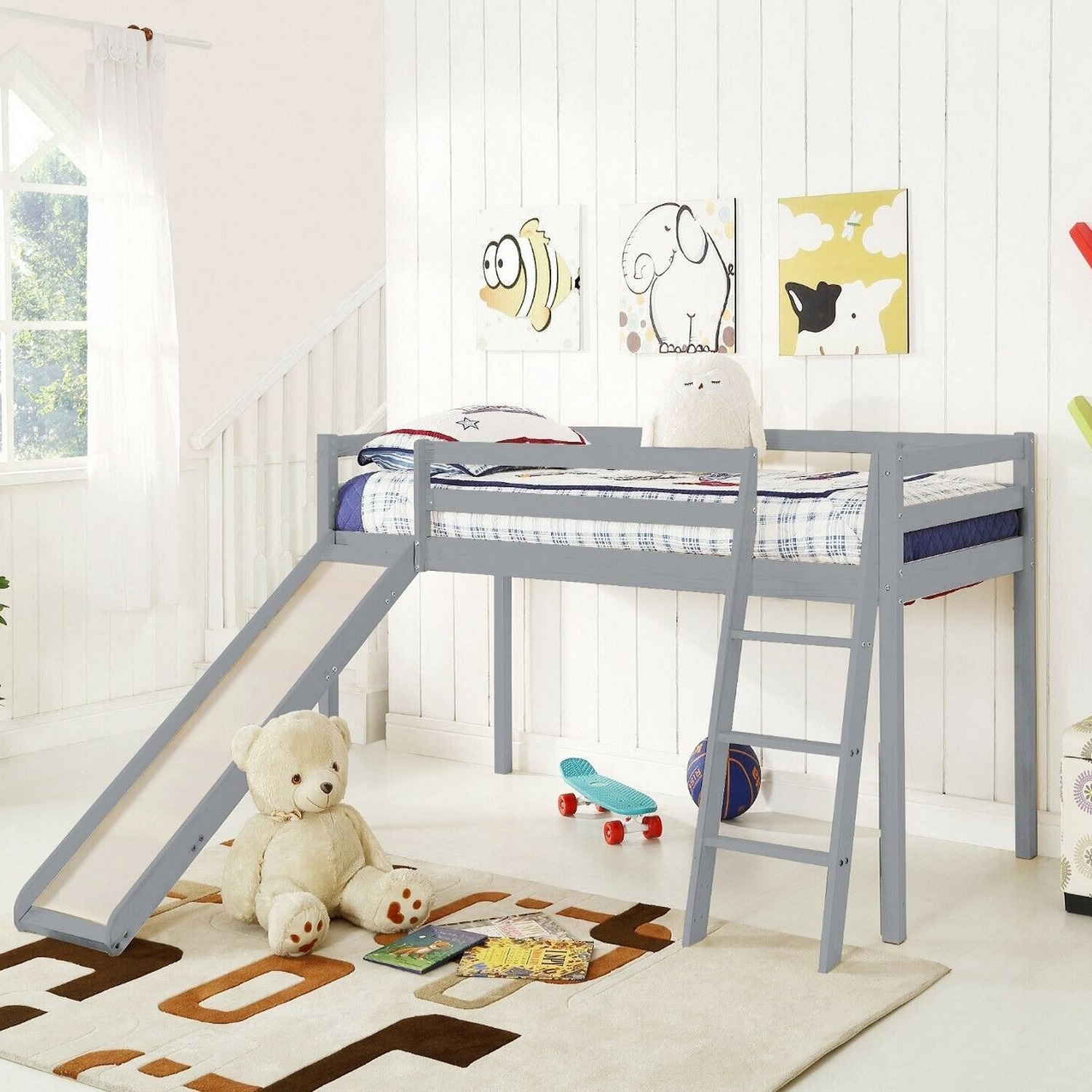 Milford 3ft Single Mid-Sleeper with Slide - Grey