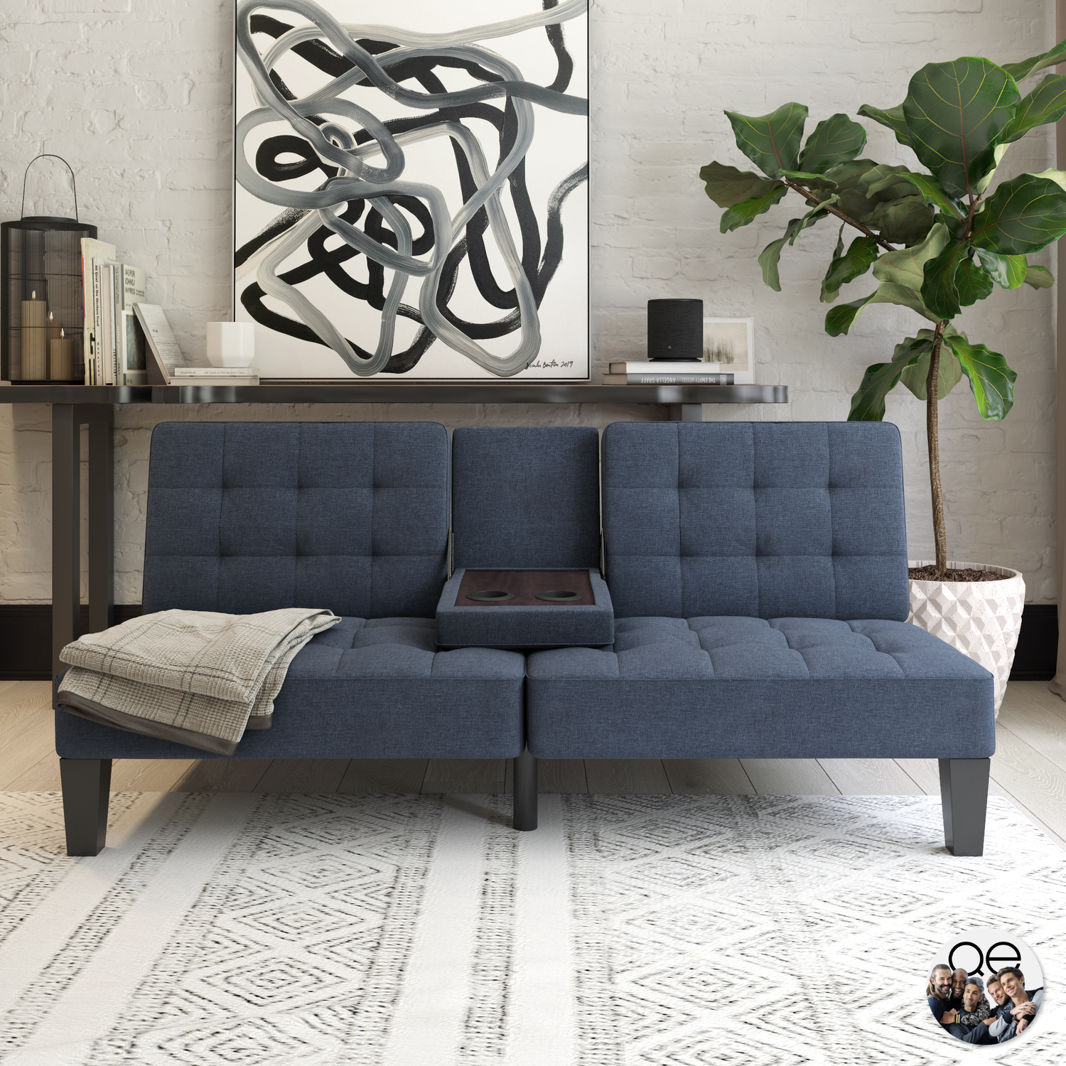 Adalynn Convertible Sofa Bed - Blue Linen
