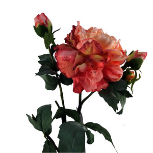 Peony Artificial Flower Pink 1 Flower 3 Buds