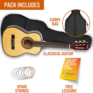 Natural 3rd Avenue 14 Size Classical Guitar Pack shot 3829626