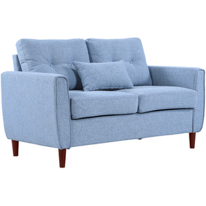 Blue HOMCOM Traditional Double Sofa with Spring Padded Cushion shot 4104534