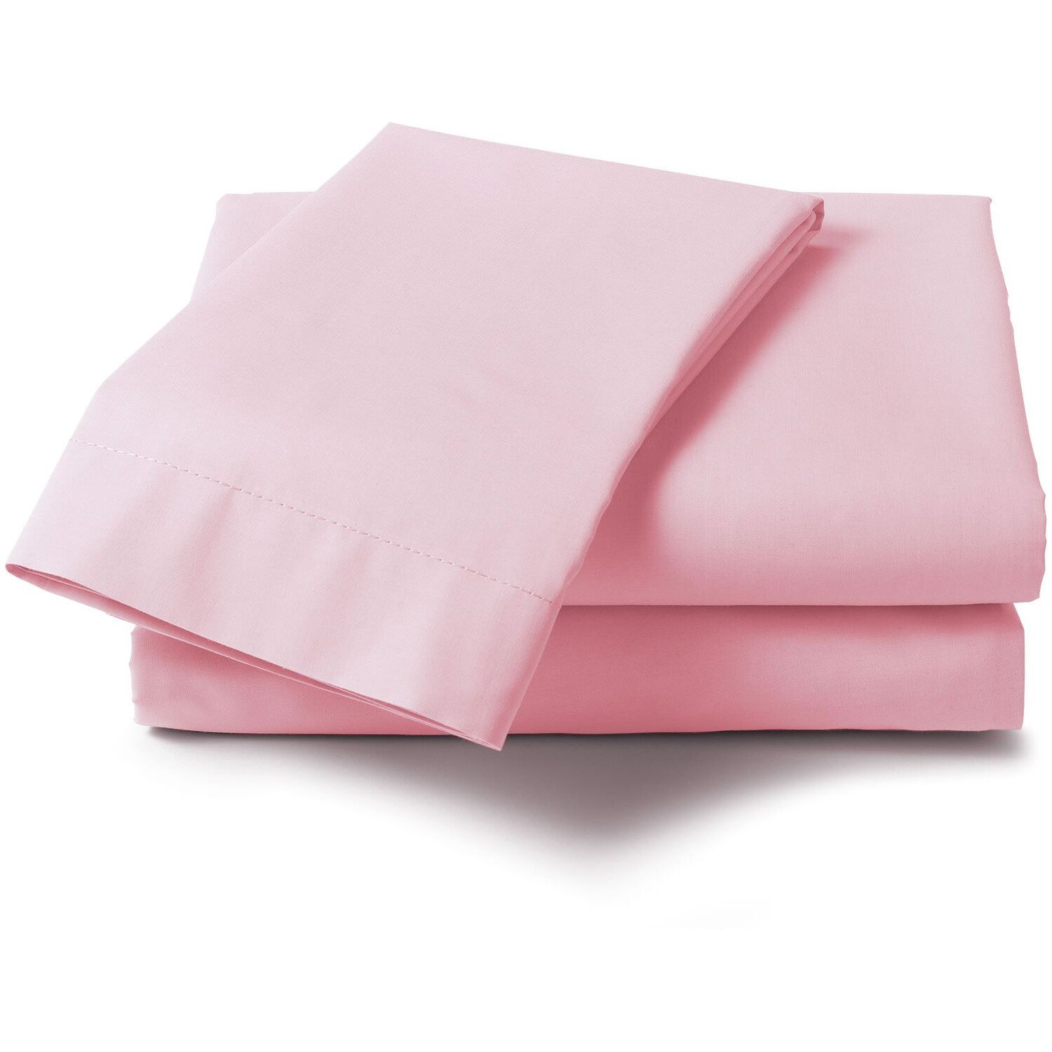 Percale Pastel Double Bed Fitted Sheet - Pink