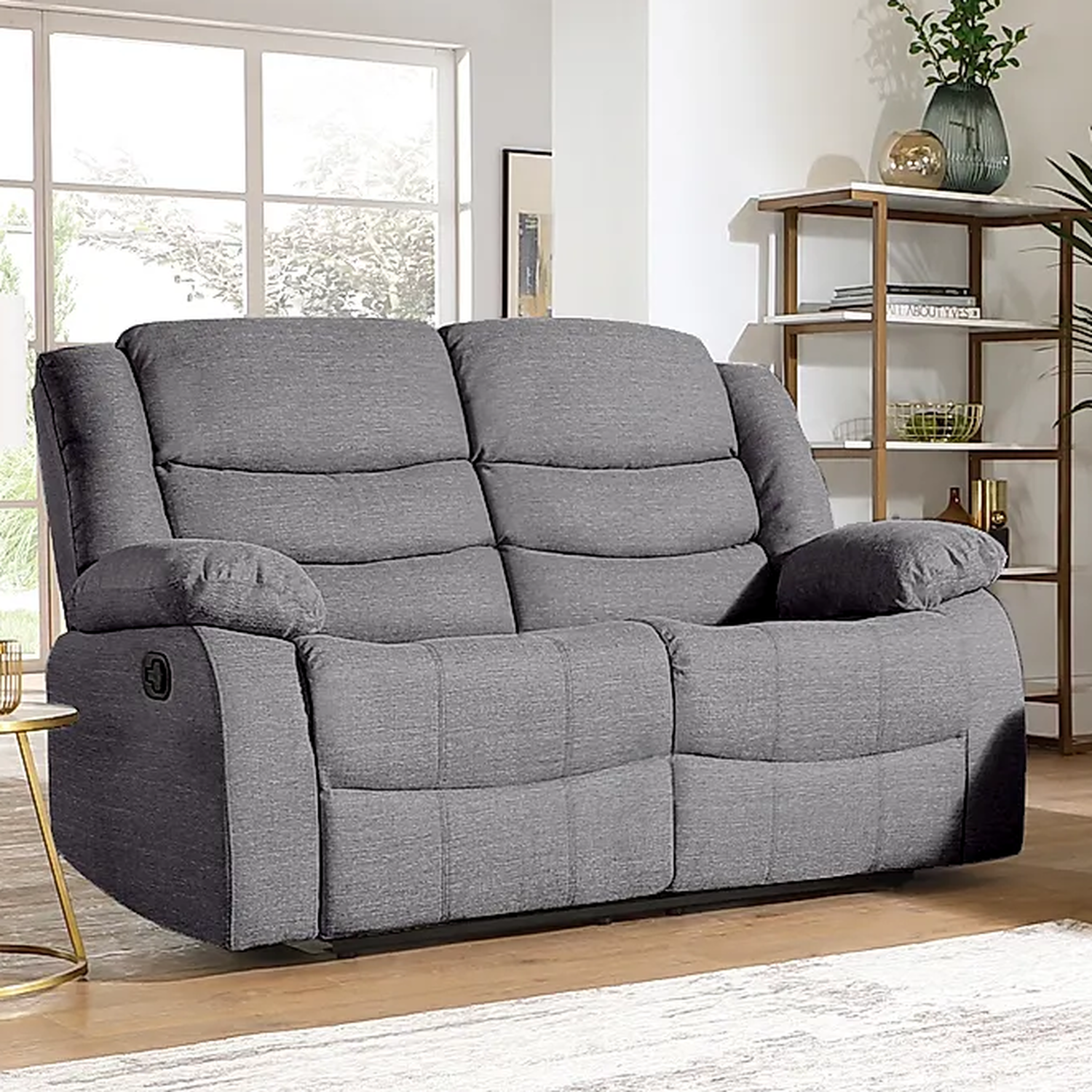ECO LIVING - Recliner Sofa 2 Seater - Linen Grey thumbnail