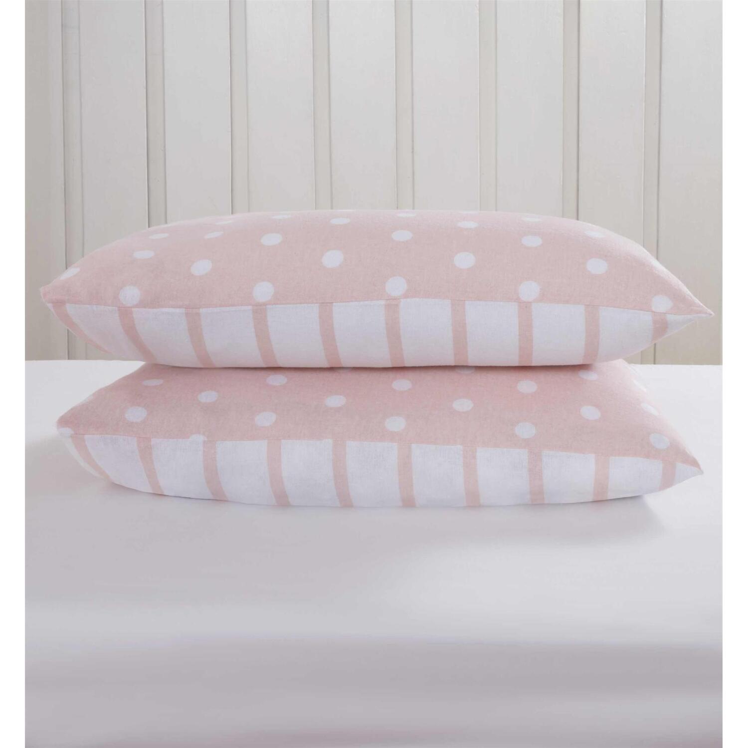 Spots Stripes Duvet Cover Set - Blush Single