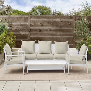 White Olive Laguna 5 Seat Aluminium Outdoor Garden Sofa Set shot 5204057