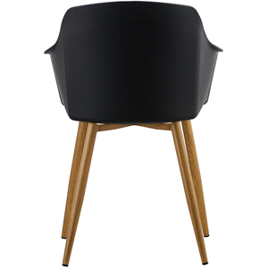 Black Single Eden Plastic Dining Chair with Padded Leather Cushions for Dining Room shot 5630275
