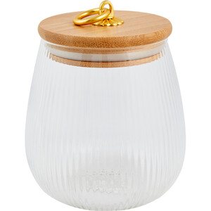 Ribbed Glass Jar with Bamboo Lid