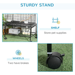 Black PawHut Bird Cage with Stand, Toy, Accessories, for Canaries Finches shot 5772791