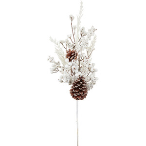 Pom Pom Pinecone Spray White