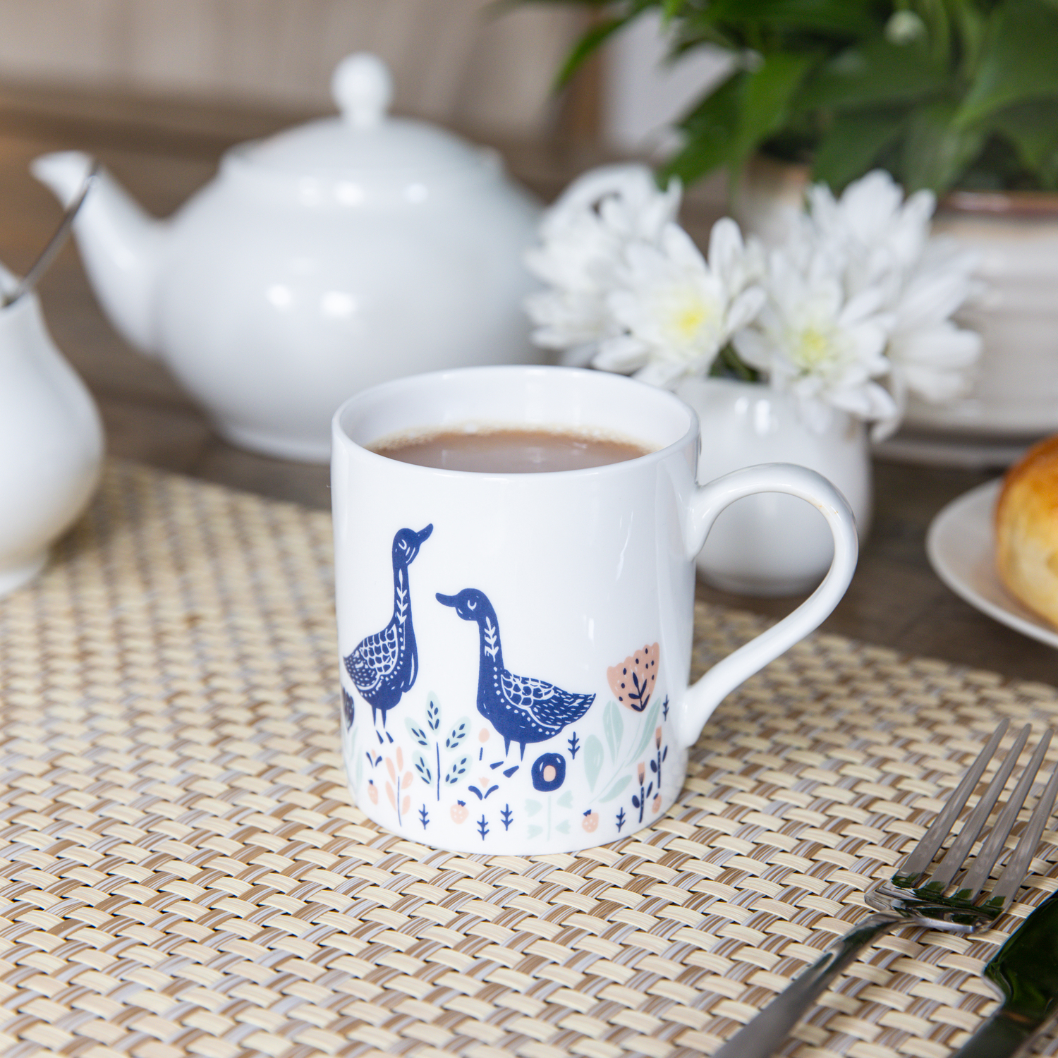Image of 4-Piece Woodcut Goose Can Mug Set&hellip;
