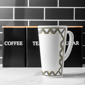 Art Deco Patterned Border Latte Mug