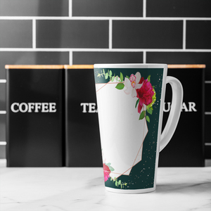 Bright Flowers Dark Latte Mug