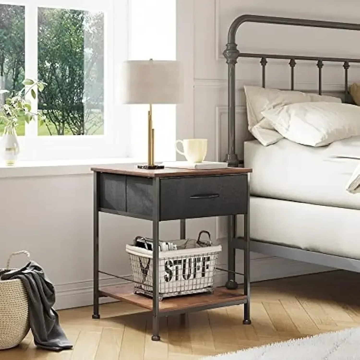 Set Of 2 Bedside Tables With Drawers - Brown 2