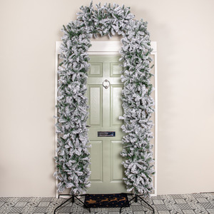 Slimline Single Door Snow Flocked Christmas Tree Arch