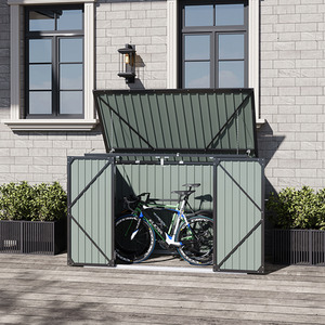 Breeins 2-in-1 Dustbin Bike Store Metal Storage Shed