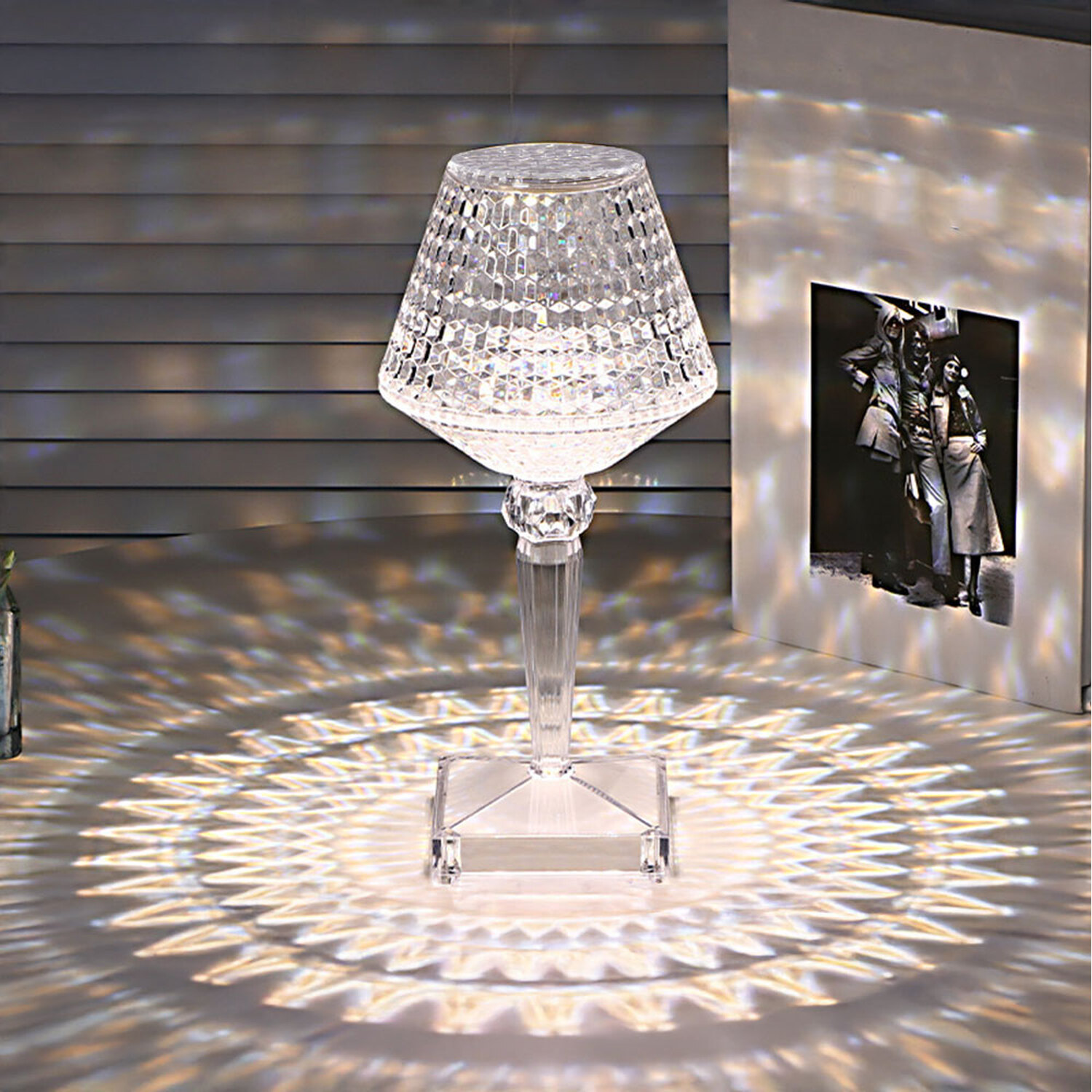 Image of Acrylic Wine Glass-Shaped Table Lamp -&hellip;