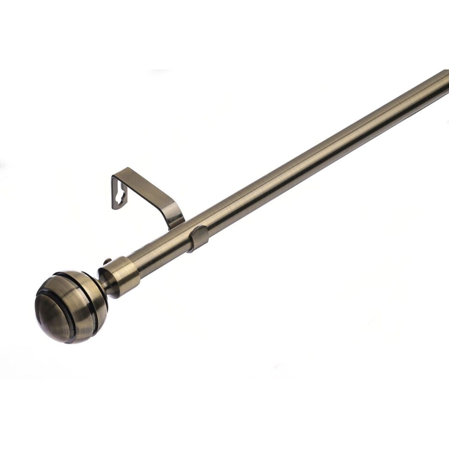 19 mm Extendable Metal Curtain Poles - Antique Brass / 120cm