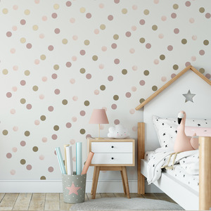 Superfresco Easy Pink and Gold Dotty Polka Wallpaper