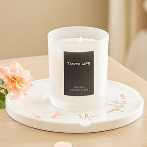 Handcrafted Soy Wax Candle in Frosted Glass Jar