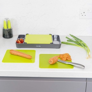 CALITEK Set of 3 Chopping Board Set WithHolder for Multipurpose Use Green