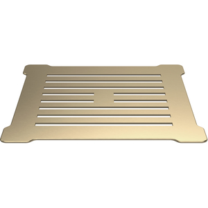 Resin Slimline Shower Tray Grill Waste Black with Brushed Brass Top