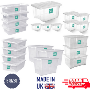 Clear Plastic Stackable Storage Boxes with Lids