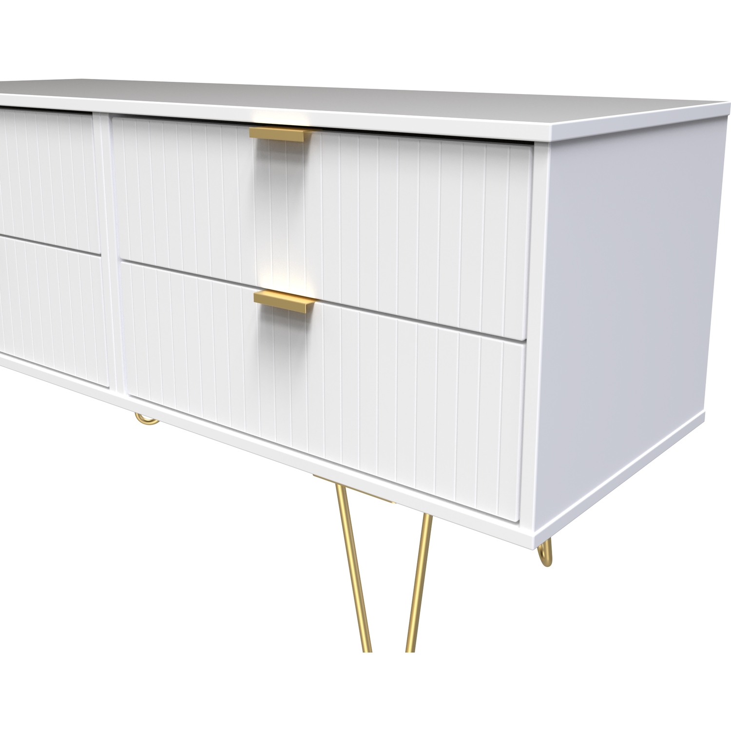 Linear Ready Assembled 4 Drawer Bed Box - White Matt