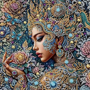 5D DIY Colourful Thai Lady Diamond Painting