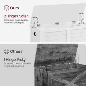 White VASAGLE Chest, Bench, Blanket Box with 2 Safety Hinges, Shoe Bench shot 9220039