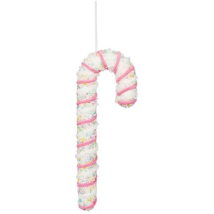 Large Pink and White Candy Cane Hanging Decoration