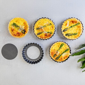 KitchenCraft Set of Four Non-Stick Mini Fluted Flan Tins