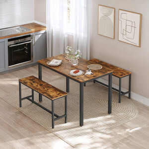 Space Saving Dining Table with 2 Benches