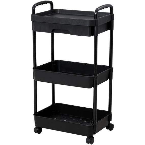 Livingandhome 3-Tier Rolling Cart with Drawer