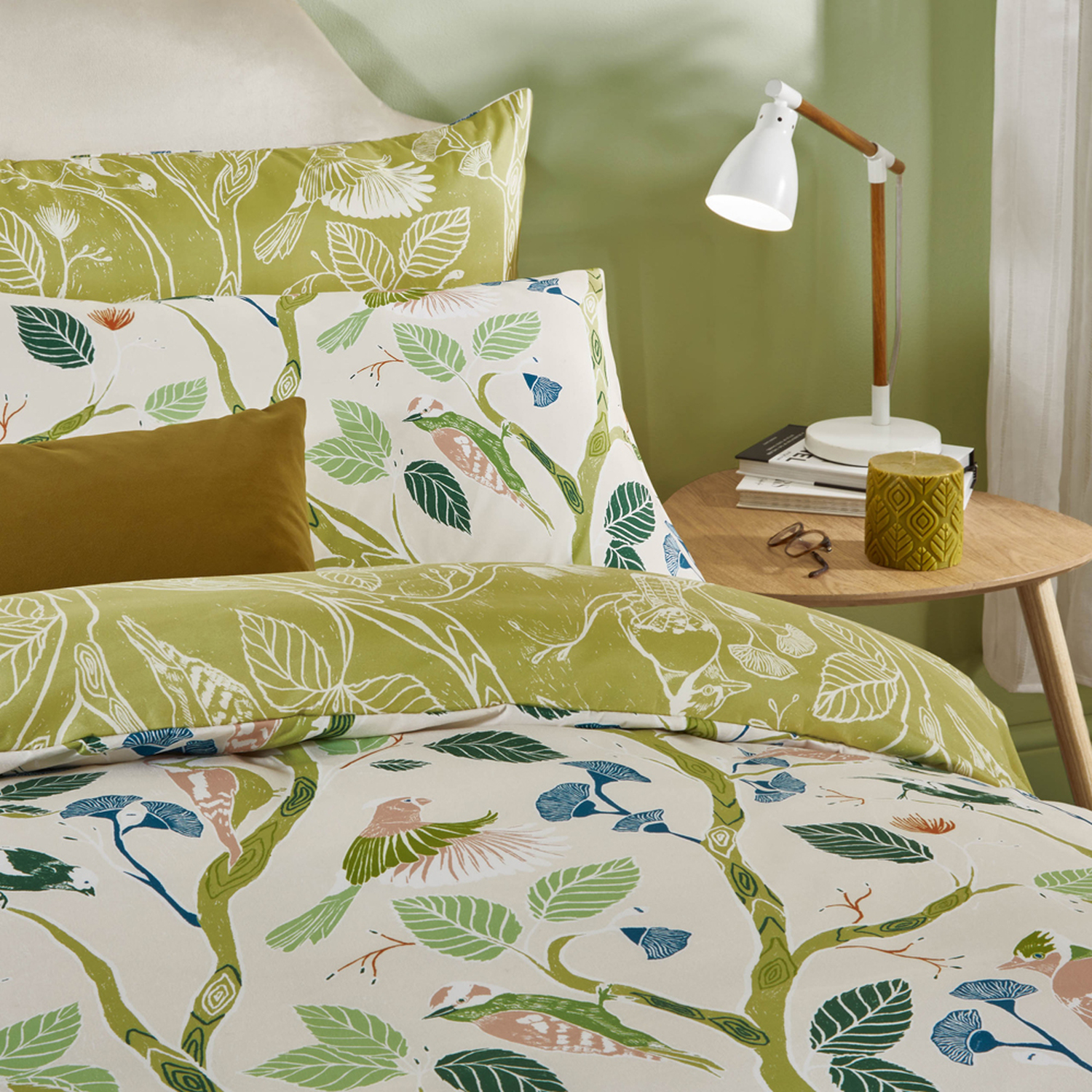 Woodlow Printed Soft Touch Duvet Cover Set - Multi-sage Double