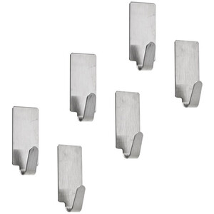Pack of 6 Square Self Adhesive Hooks