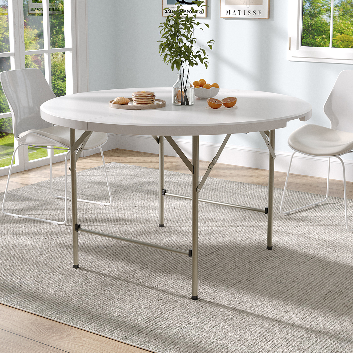 Lifeideas Round Folding Table with Handle
