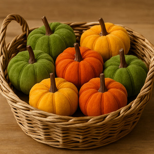 Faux Velvet Pumpkin Decorations