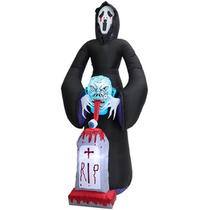 Lifeideas 8.9FT Halloween Inflatable Grim Reaper with Built-in Lights