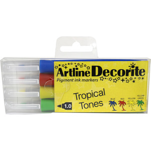 Artline Decorite Tropical Bullet Tip Marker Pens