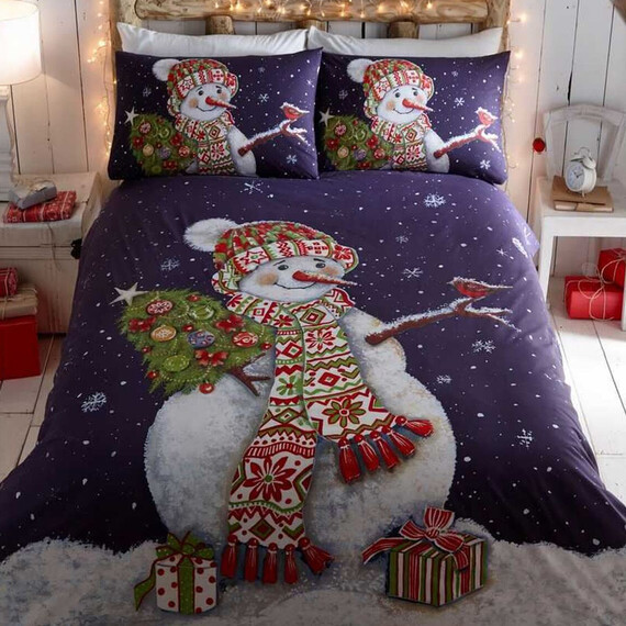 Happy Snowman Duvet Cover and Pillowcases