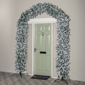 8ft Double Door Snow Flocked Christmas Tree Arch
