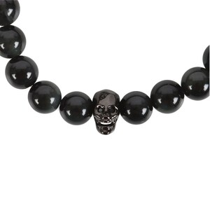 Mystic Skull Obsidian Bracelet For Strength And Protection