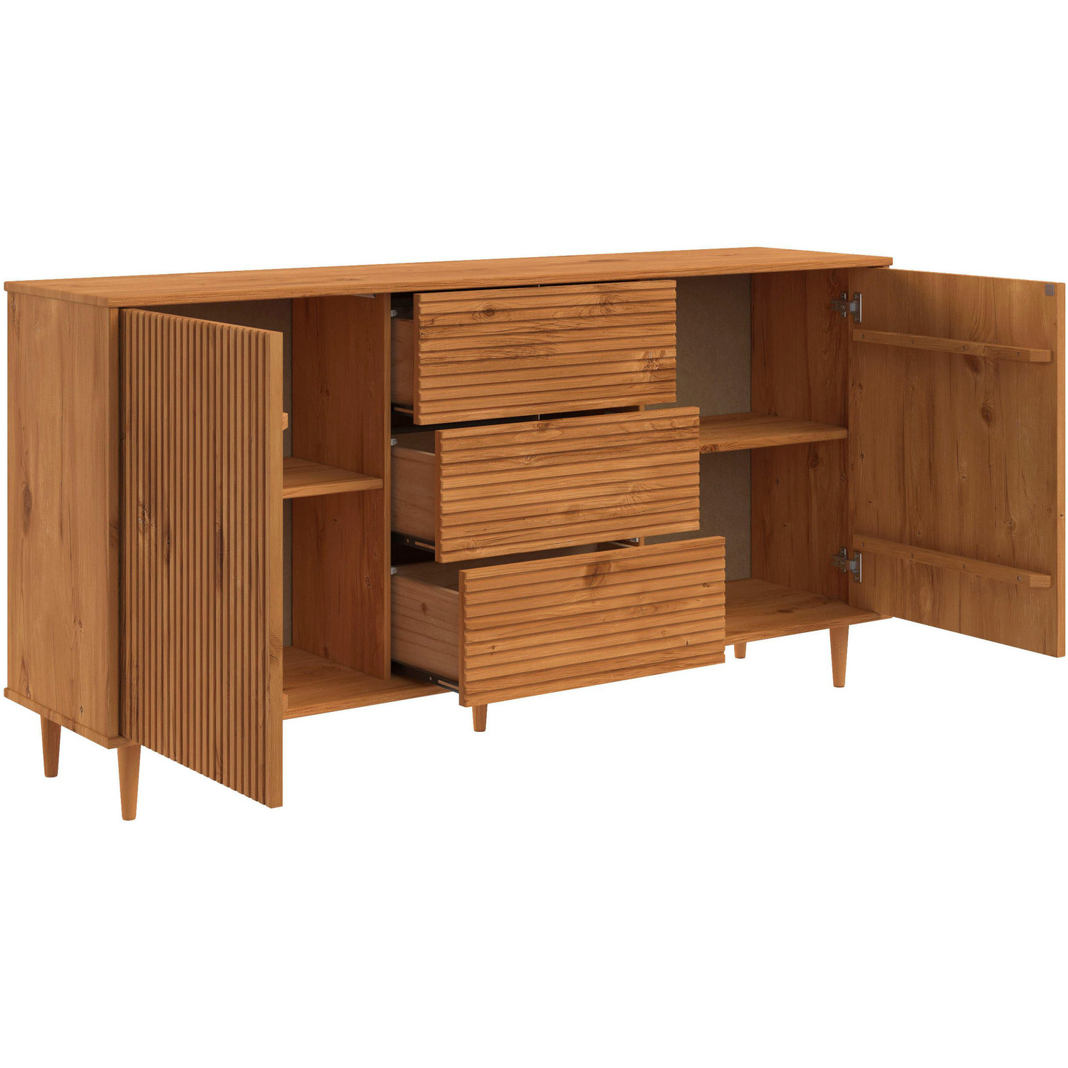 Jerzy Sideboard 160 With 2 Doors And 3 Drawers - Stain Wax