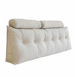 180cm Wedge Headboard Pillow with Removable Cover and 2 Bolster Pillows