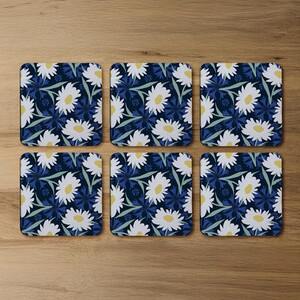 Daisies On Navy Coaster