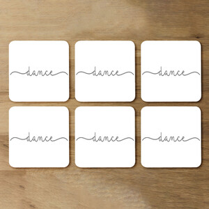 Text Dance Designer Coaster Set