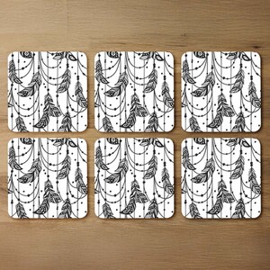 Hand Drawn Bohemian Chic Style Coaster