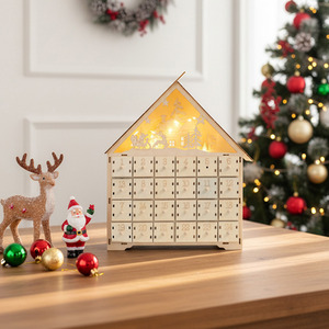 Wooden LED Christmas Advent Calendar with 24 Drawers