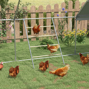 PawHut Chicken Perch for Coop, Wooden Roosting Bar